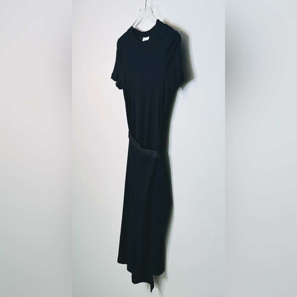 Rosetta Getty Black Midi T-Shirt Tie Waist Apron Wrap Skirt Dress NWT - Picture 6 of 15